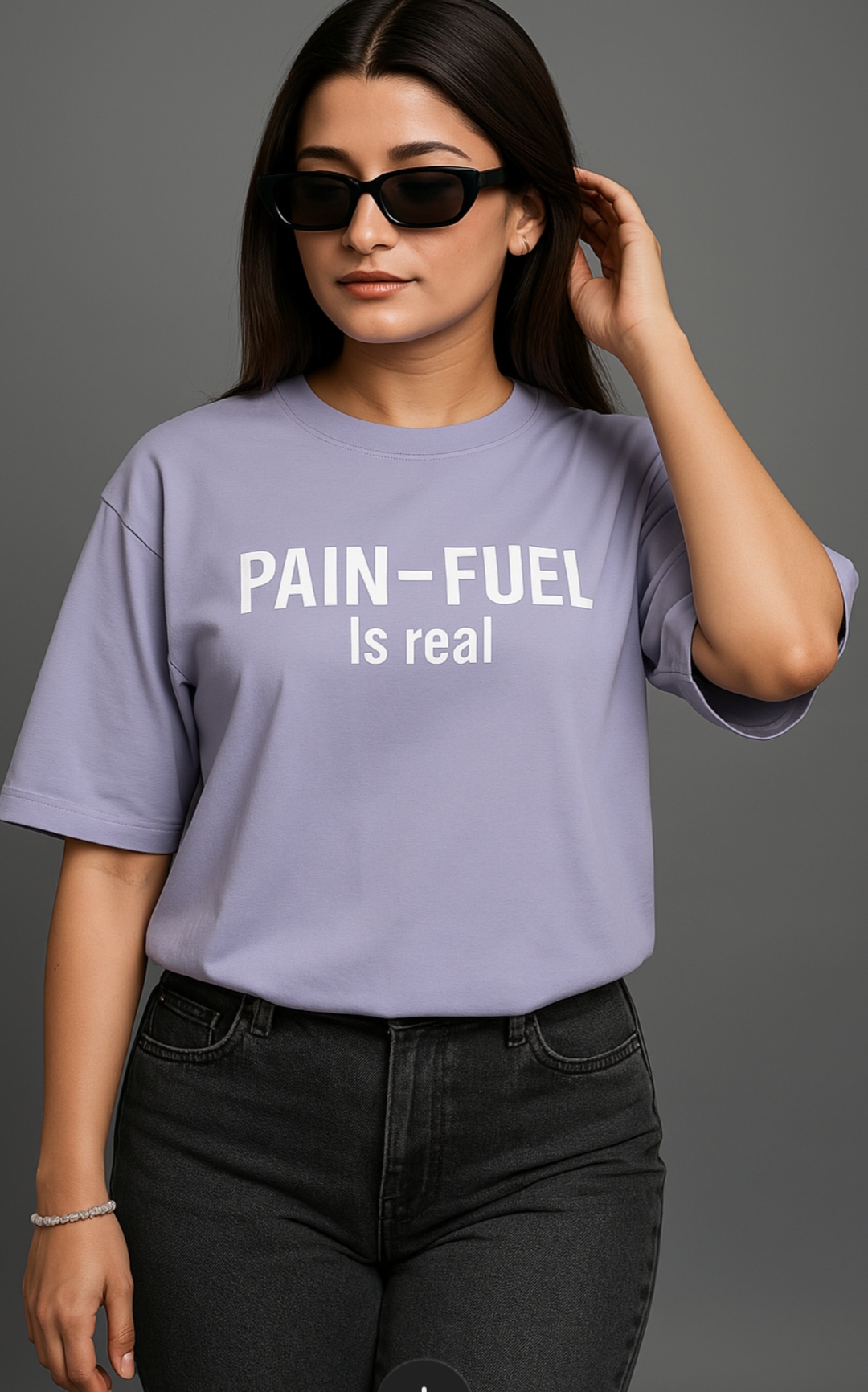 PAIN-FUEL LAVENDER OVERSIZED TEE